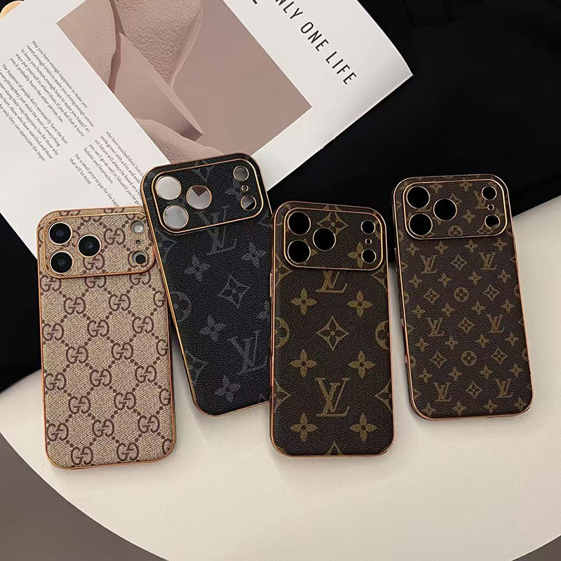 Luxury Designer Monogram Leather iPhone Case
