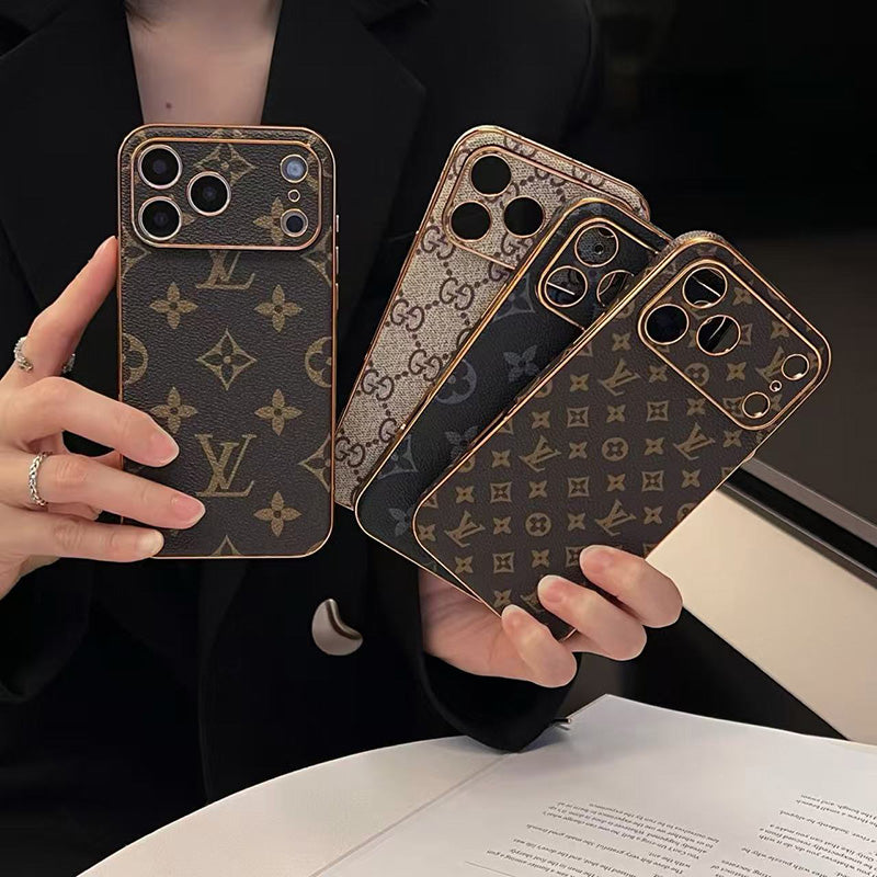 Luxury Designer Monogram Leather iPhone Case