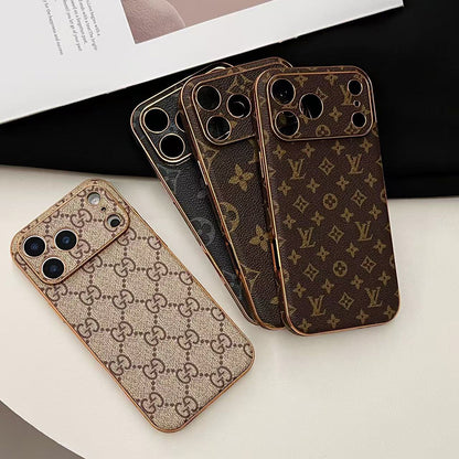Luxury Designer Monogram Leather iPhone Case