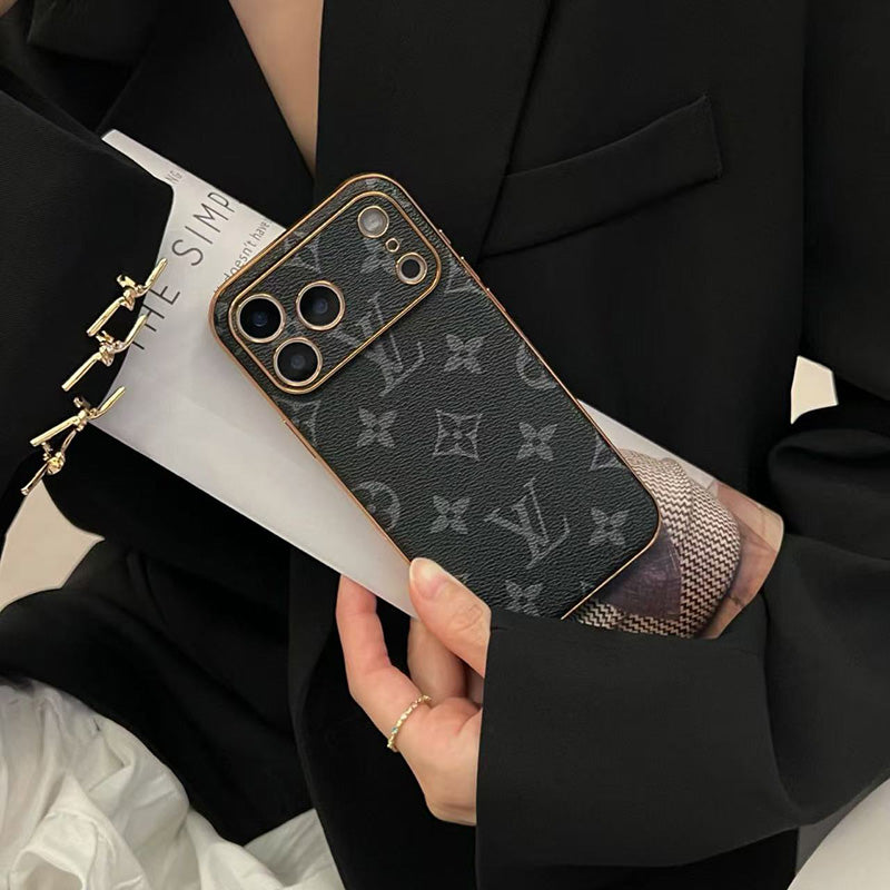 Luxury Designer Monogram Leather iPhone Case