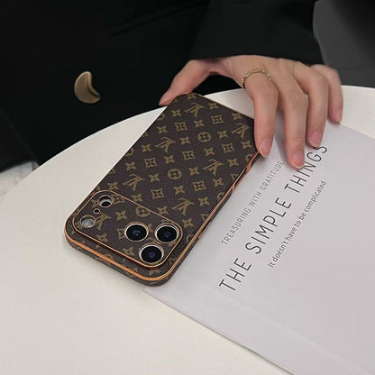 Luxury Designer Monogram Leather iPhone Case