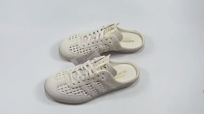 Samba Mule Woven Basketweave Cream White