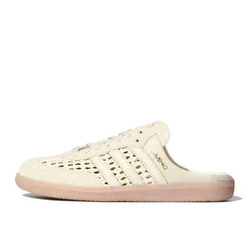 Samba Mule Woven Basketweave Cream White