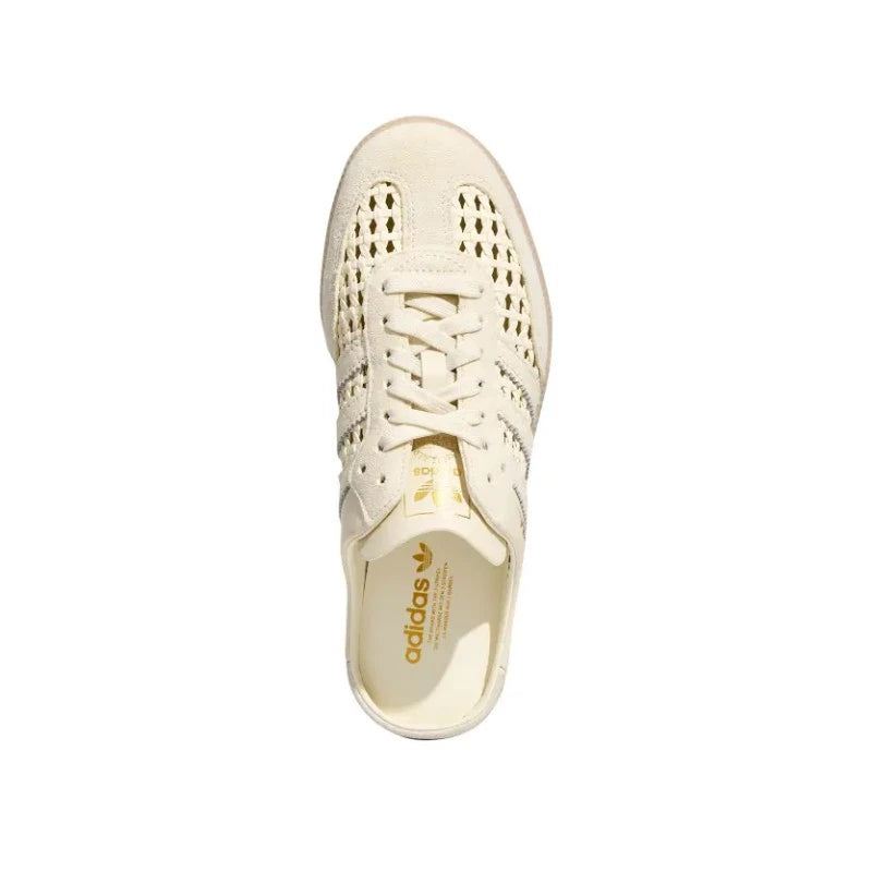 Samba Mule Woven Basketweave Cream White
